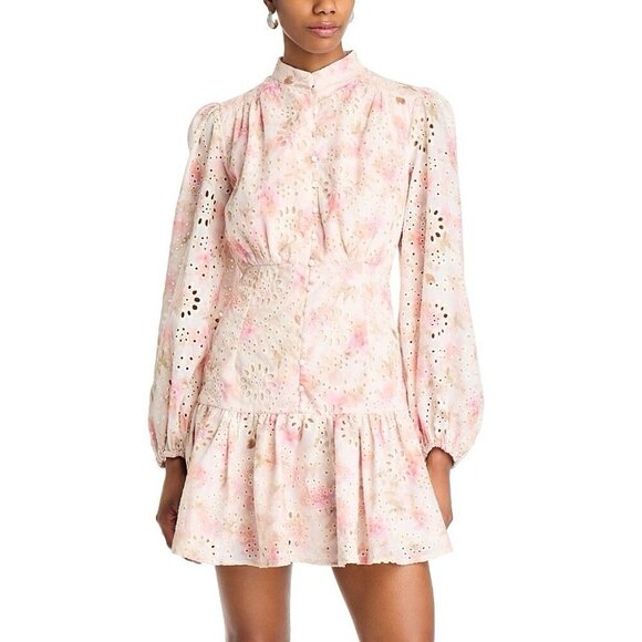 NWT Size 12 - Bardot Hendry Long-Sleeve Floral Lace Mini Dress ( NWT US$ 199) - Picture 6 of 12